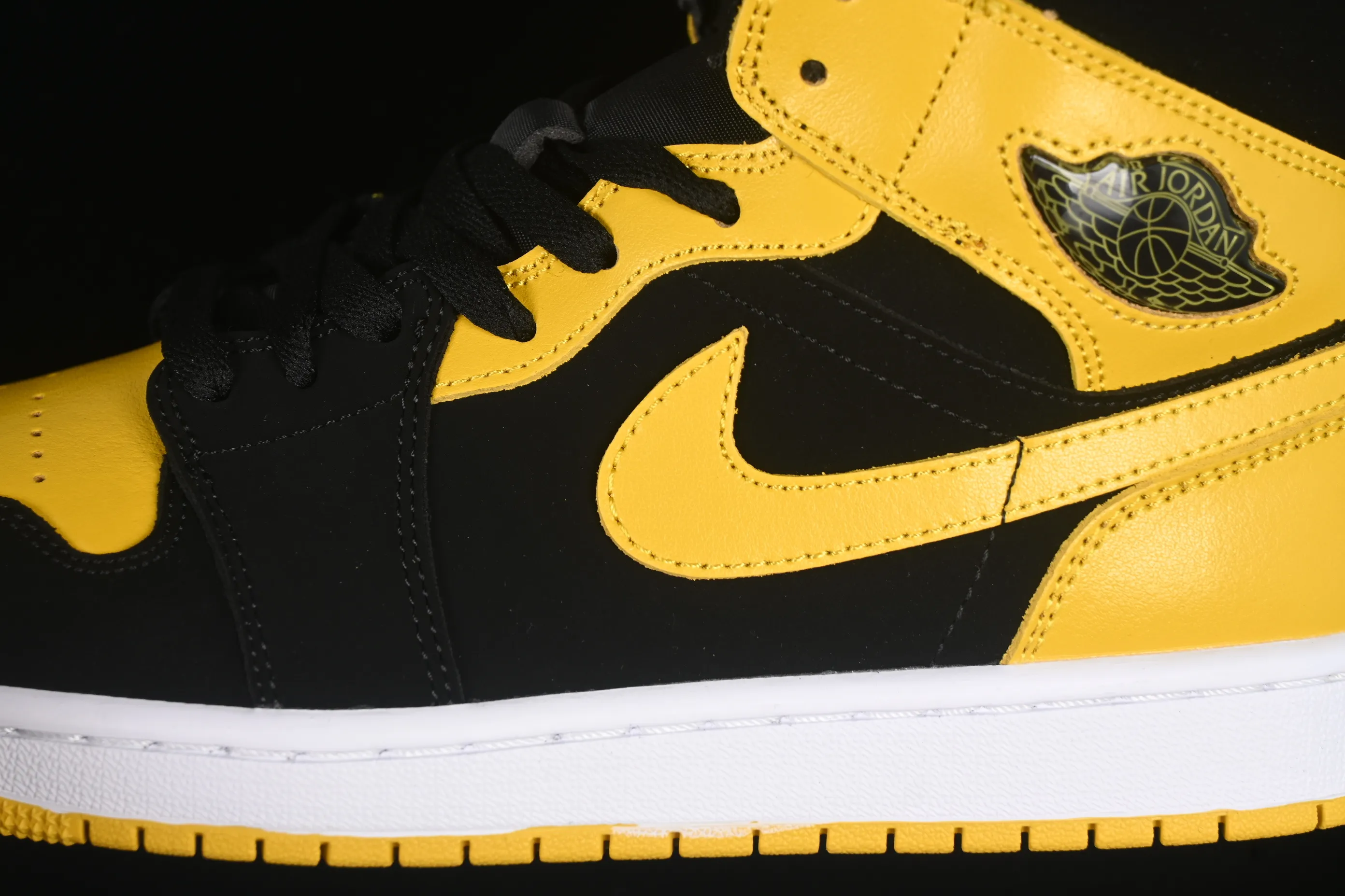 All categories Air Jordan Jordan series basketball shoes Air Jordan 1 Mid Air Jordan 1 Mid AJ1 Joe 1 black and yellow mid-top cultural and casual sneakers HJ6654-071
